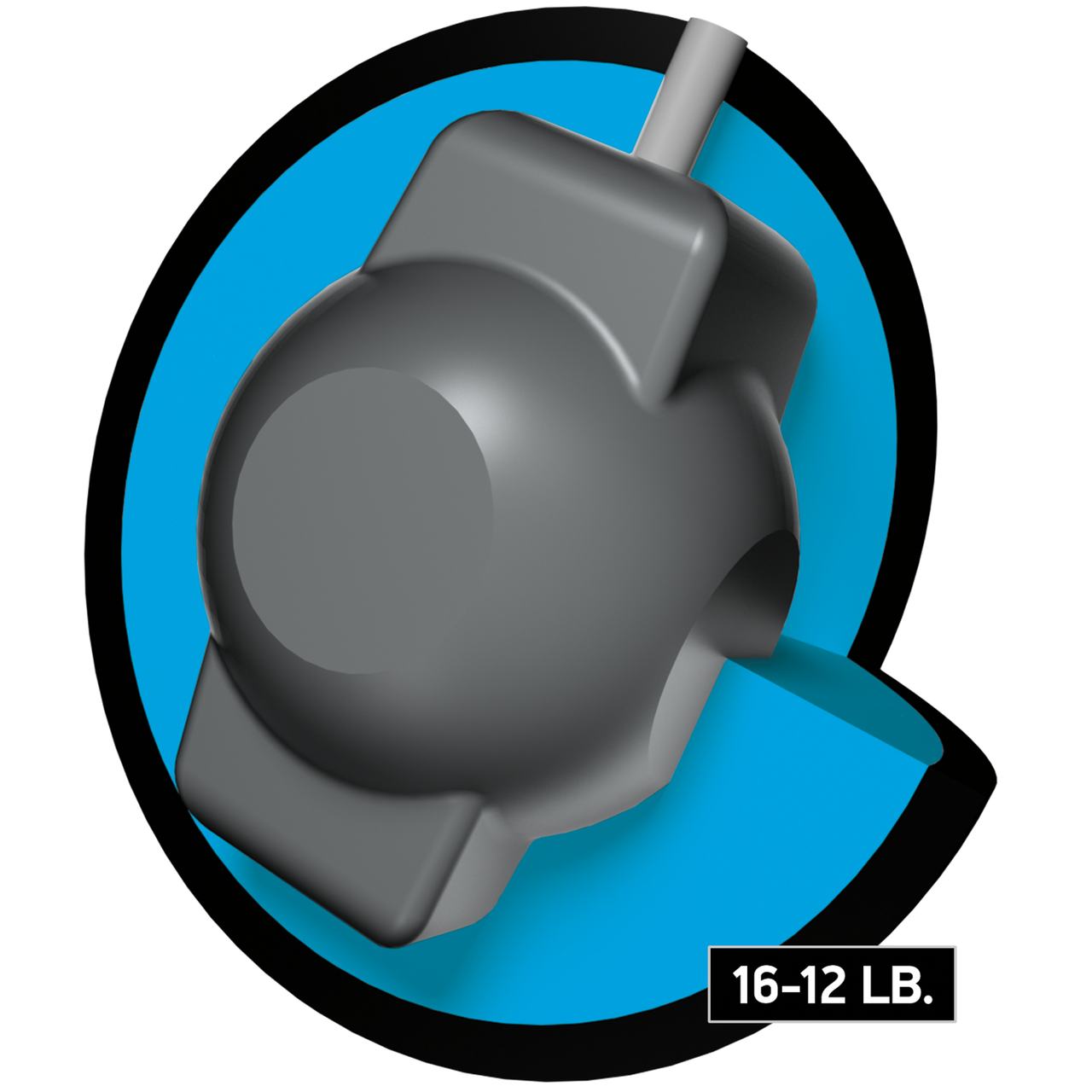 Brunswick Fury Emerald Black Fury symmetric core Illustration in 12 to 16 pound bowling balls