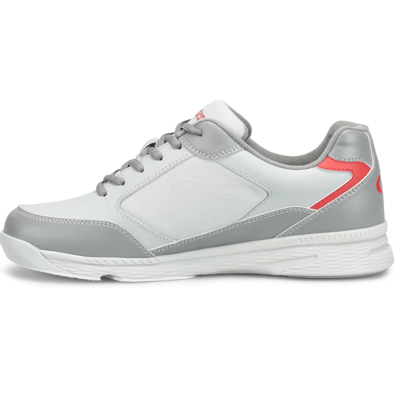 Inside view of Dexter Mens Ricky V Grey Red wide width bowling shoes athletic DexLite design