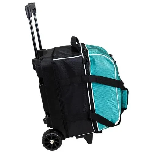Side view of Storm Streamline 2‑Ball Hex Teal Grey roller showing hex pattern and 3.5 inch wheels