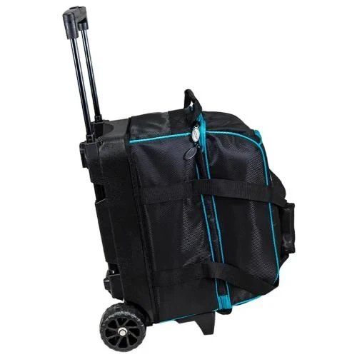 Side view of Storm Streamline 2‑Ball Diamond Black Aqua roller showing diamond pattern and 3.5 inch wheels