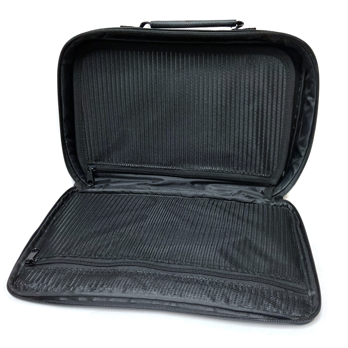 Closeup of padded top and bottom interior of Vise IT Deluxe Accessory Bag
