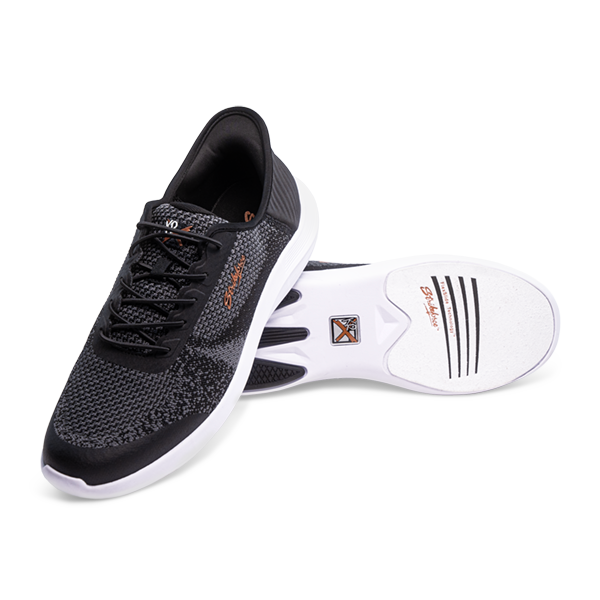 KR Strikeforce Pilot black bowling shoes pair on white background