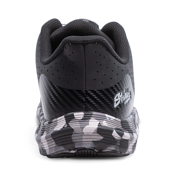 Back view of KR Strikeforce Arrow FT Black Camo bowling shoes