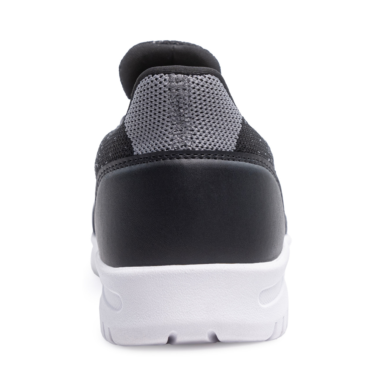 Back view of KR Strikeforce Rhythm dark grey pink knitted mesh upper