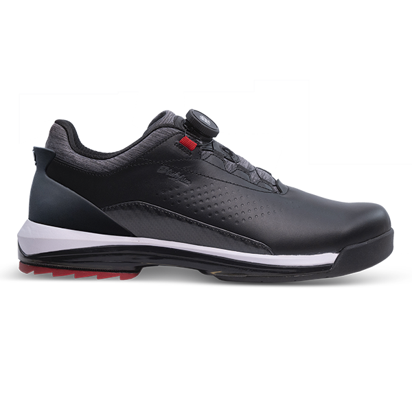 Side view KR Strikeforce TPC Maven Black Red left hand bowling shoes