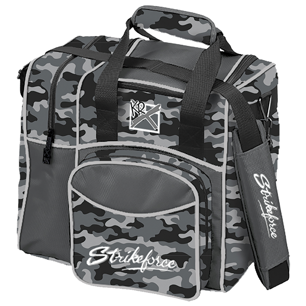 KR Strikeforce Flexx Single Tote Bowling Bag Grey Camo Smoke