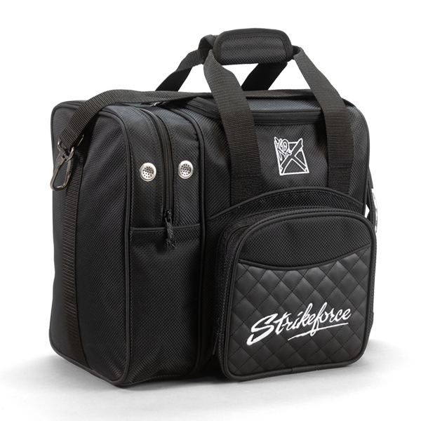 KR Strikeforce Flexx Diamond Single Tote Bowling Bag Black with carry strap