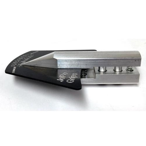 Side view of JoPo medium pitch gauge machined face and clear pitch markings