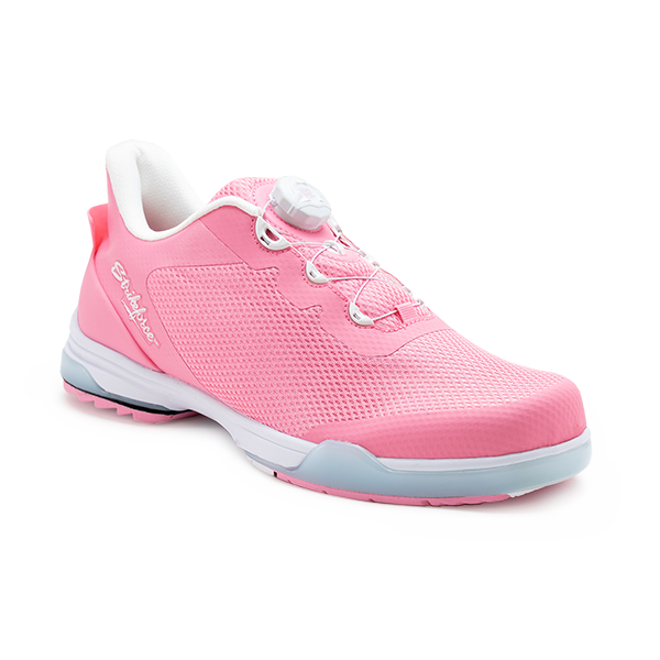 KR Strikeforce TPC Hype LT Pink Mesh LE right hand unisex bowling shoes, angled view