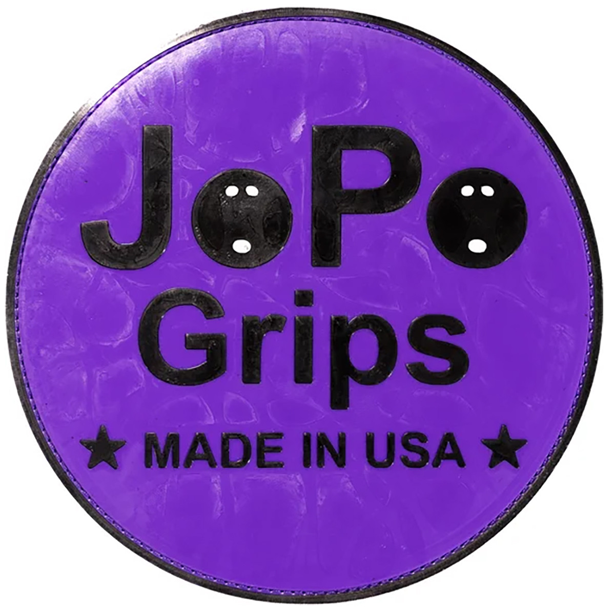 JoPo Grips Round Shammy Pad in purple with black JoPo Grips lettering and Made in USA stars