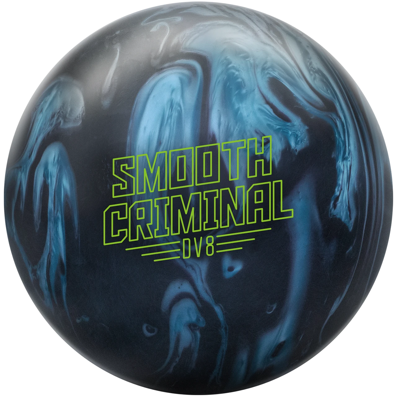 DV8 Smooth Criminal control bowling ball in steel blue and black hybrid reactive