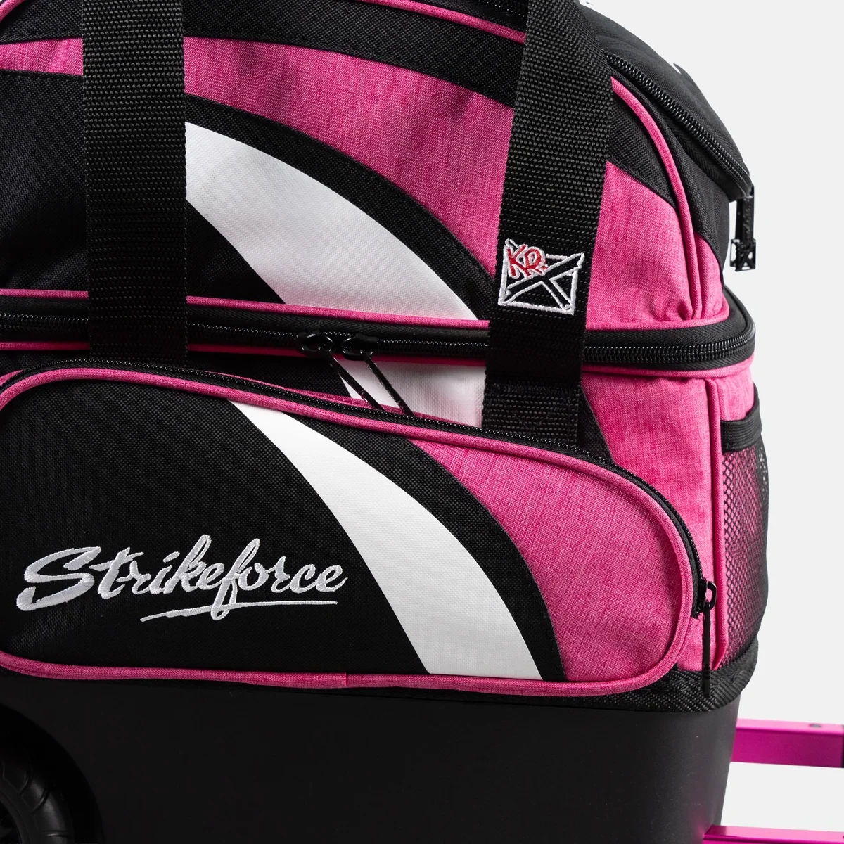 Large side accessory pocket on KR Strikeforce Cruiser pink roller bag