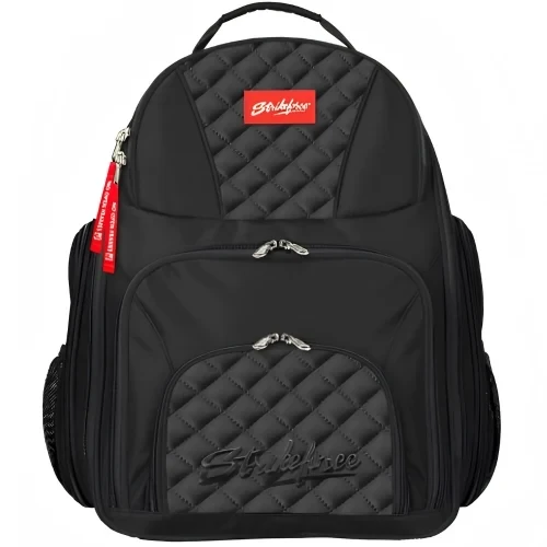 Black KR Strikeforce Diamond Deuce backpack with quilted diamond panels, front view