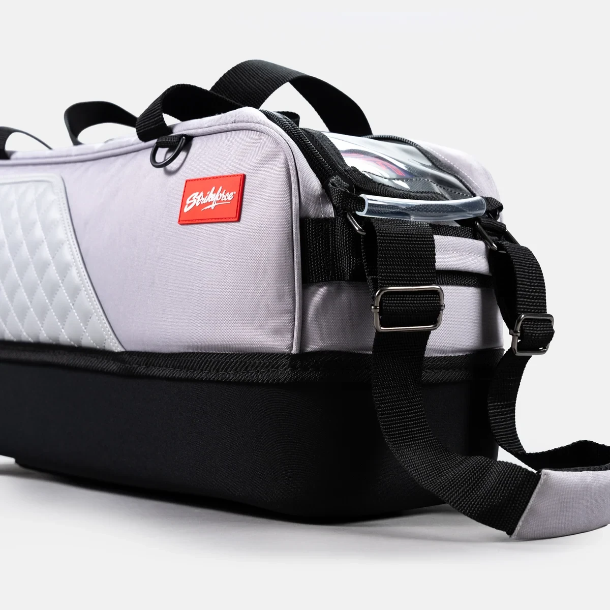 KR Strikeforce Diamond Slim Triple Tote bowling bag in grey, quarter view