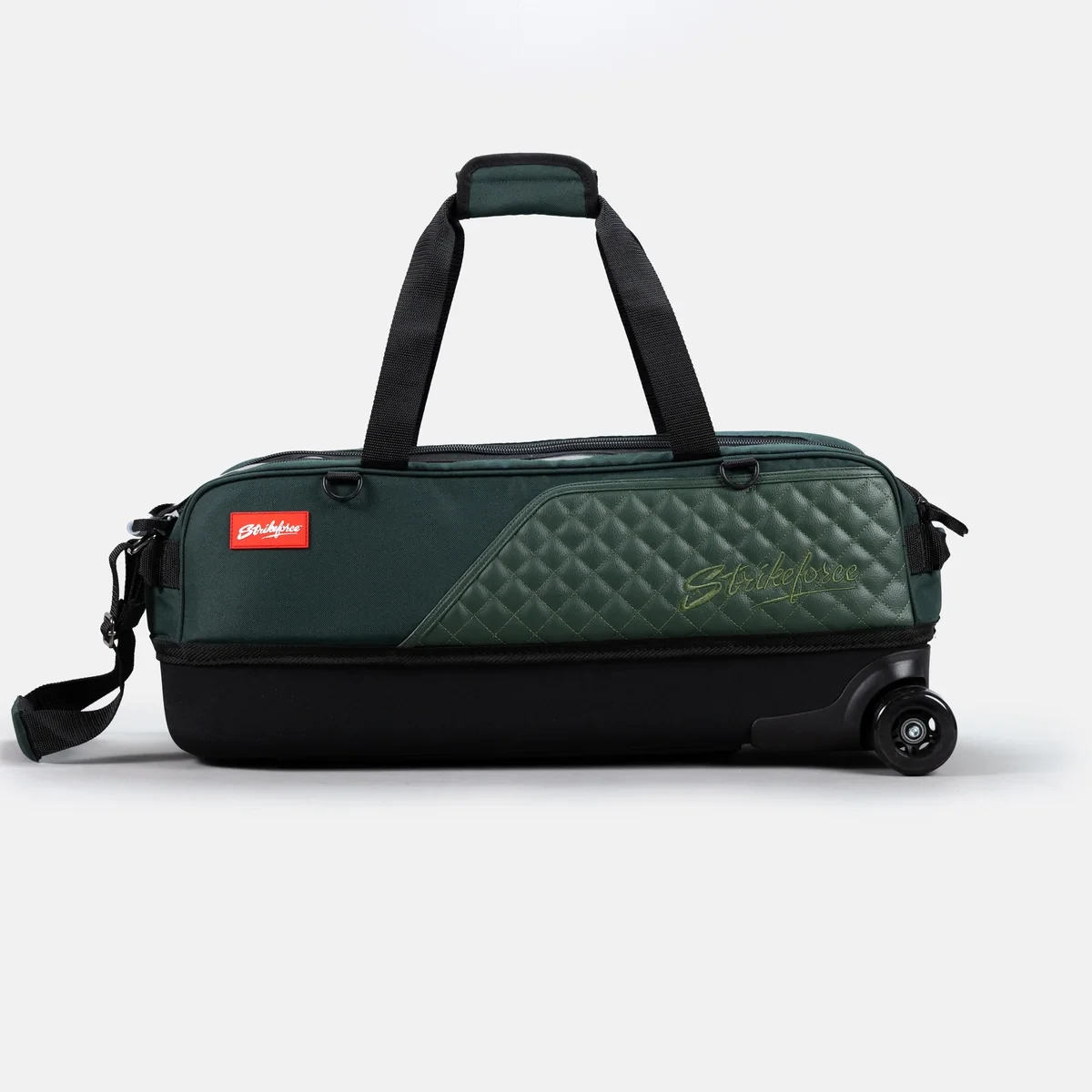 KR Strikeforce Diamond Slim Triple Tote in Hunter Green, opposite side view