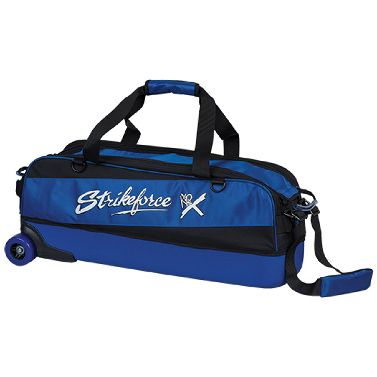 KR Strikeforce Fast Slim Triple Roller Bag Royal

Features:

Weighs under 5 lbs
840D/600D fabric
Wide color coordinated skateboard style wheels
Color coordinated EVA lightweight molded base
Lightweight for easy airline travel
Rear lift handle
Adjustable tow strap
Carrying handles w/padded comfort wrap
9.5" W x 11" D x 26" H
Optional shoe bag easily attaches to the top of this slim triple. Shoe bag sold separately