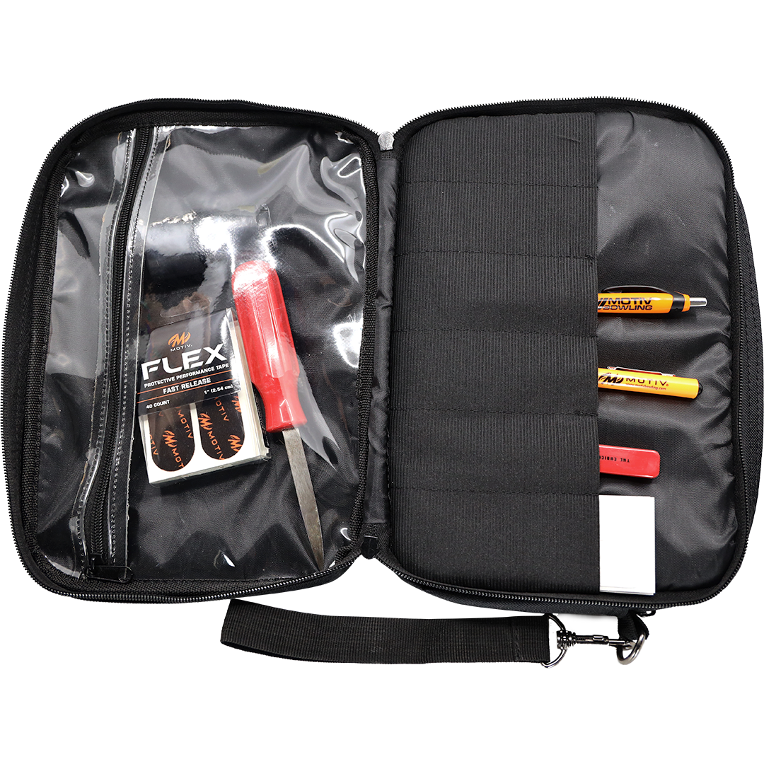 Motiv Zeal black and orange bowling accessory bag, alternate view