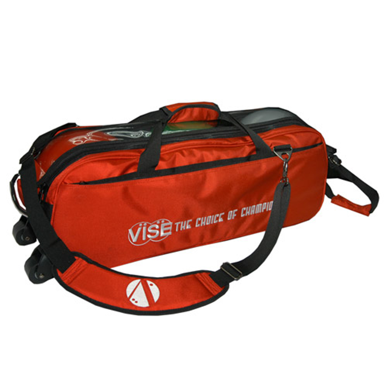 Vise Clear Top Triple Tote Bag Red