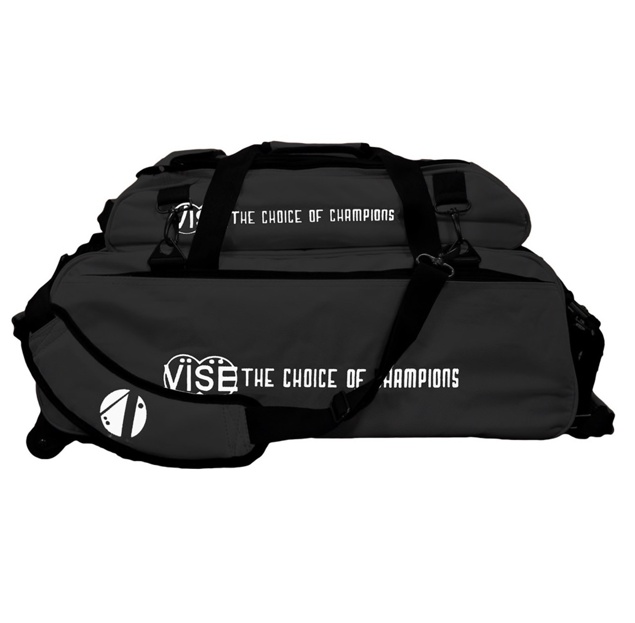 Vise 3 Ball Clear Top Tote Roller Blue Bowling Bag