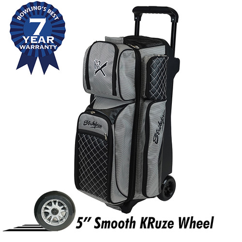 KR Strikeforce Royal Flush 3 Ball Roller Bag Silver