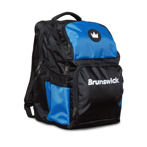 Side view of Brunswick Alert Backpack showing multiple storage pockets