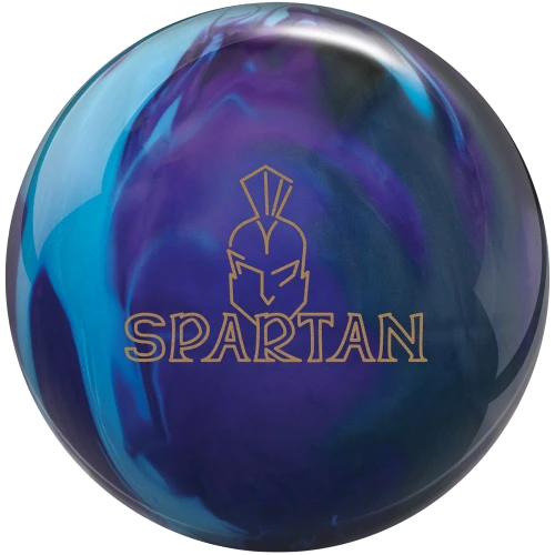 Ebonite Spartan Pearl HK22C2 Optimize Pearl reactive bowling ball Sky Blue Purple Carbon front logo view