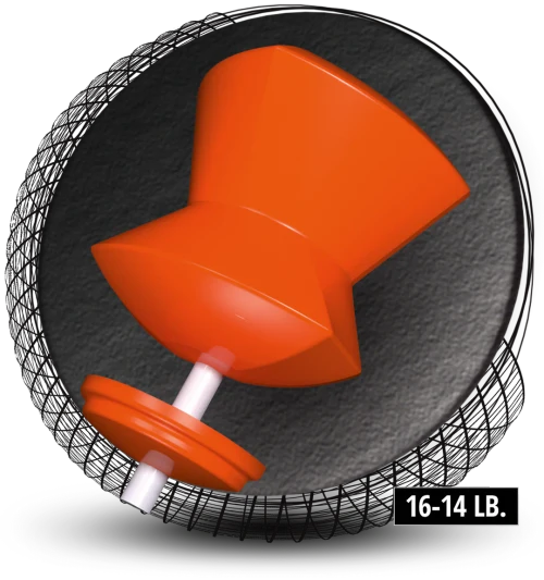 Hammer Fallout Aftermath symmetric core upper mid performance bowling ball side profile featured in weights 14 to 16 pounds