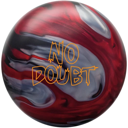 Radical No Doubt Hybrid Advantage Plus Hybrid reactive bowling ball Black Red Silver front logo view
