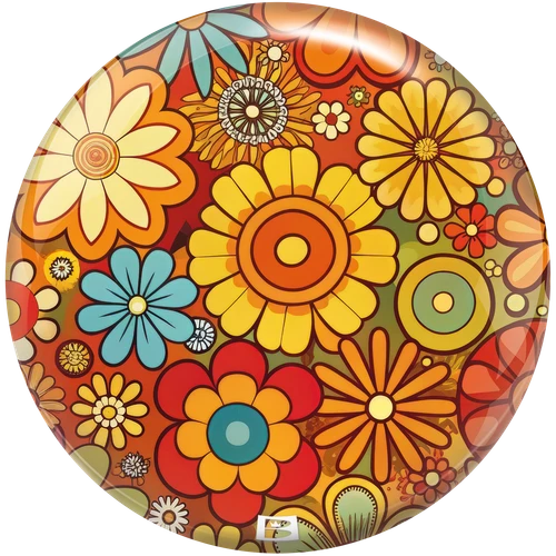 Brunswick Retro Flowers polyester bowling ball purple pink berry floral design front view