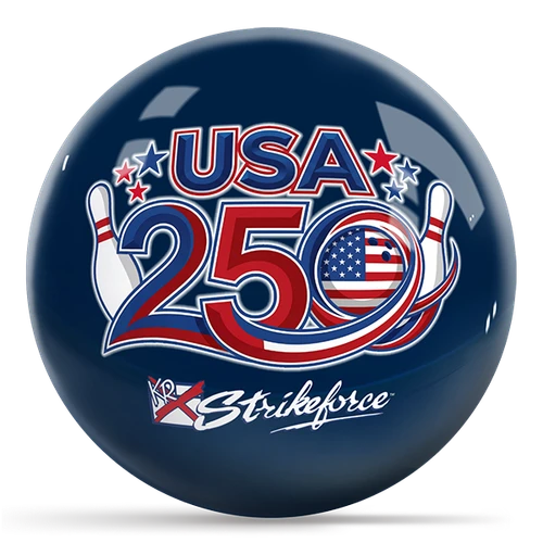 USA 250-Year Celebration bowling ball with historic USA logos and anniversary graphics