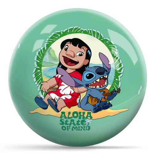 Lilo and Stitch Aloha bowling ball featuring Disney characters in tropical design
