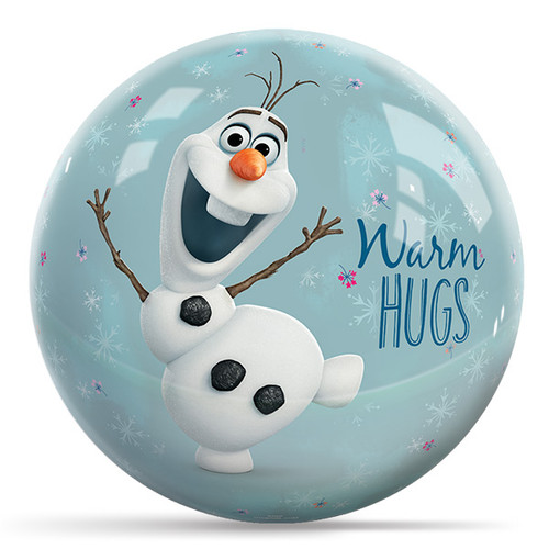 Disney Frozen Olaf Warm Hugs bowling ball polyester novelty spare ball featuring Olaf front view