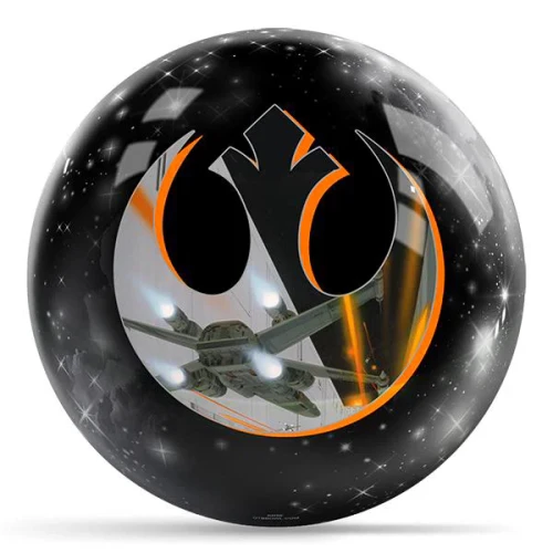KR Strikeforce Star Wars X-Wing Starfighter bowling ball polyester plastic spare ball front view