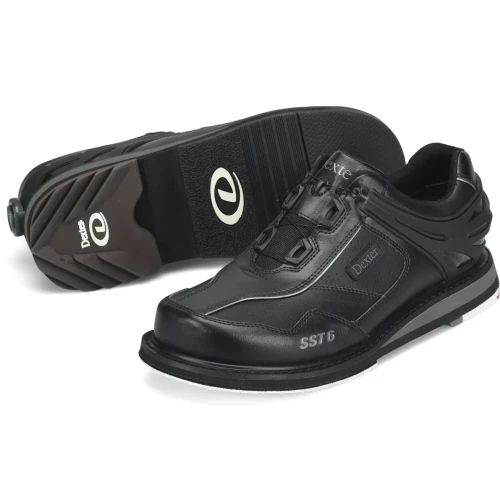 Bottom view of Dexter SST 6 Hybrid BOA right hand wide width bowling shoes with S8 slide sole and H5 H2 heels