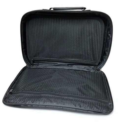 Closeup of padded top and bottom interior of Vise IT Deluxe Accessory Bag