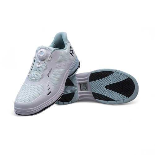 Lady Jet push foot shoe showing crystal rubber sole
