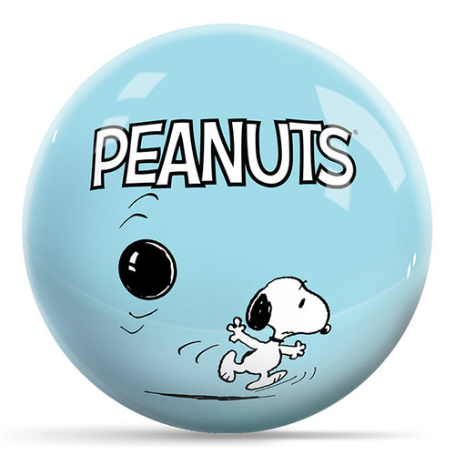 Snoopy holding bowling ball graphic on Peanuts Snoopy Bowling Ball
