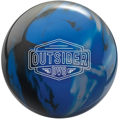 DV8 Outsider no-thumb bowling ball in black, royal and grey solid reactive