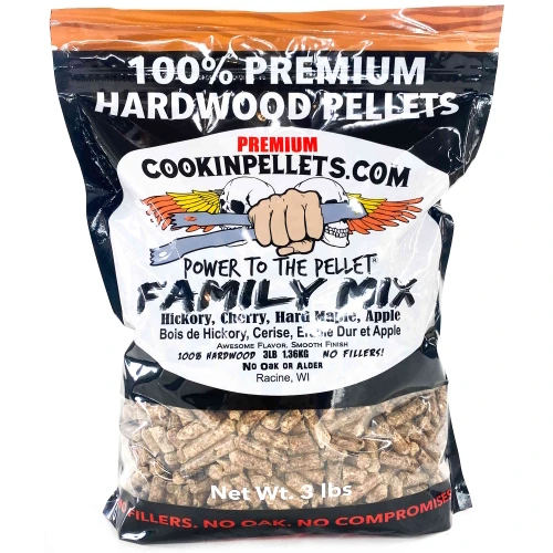 Family Mix 3 lb Wood Pellets | Hickory + Cherry + Maple + Apple – Perfect All-Around Blend