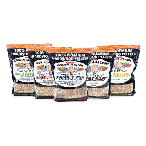Premium Hardwood Indoor & Outdoor BBQ Smoking Pellets - 5 Flavor Bundle, 3lb Resealable Bags