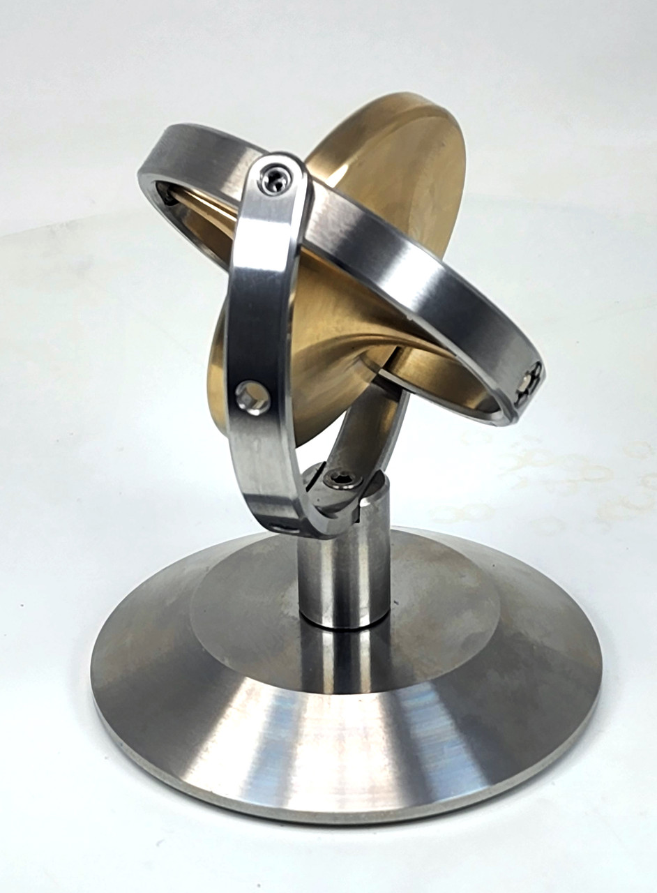 Precision made Scientific Gyroscope, Stainless Steel frame with Brass Rotor  - Mechforce