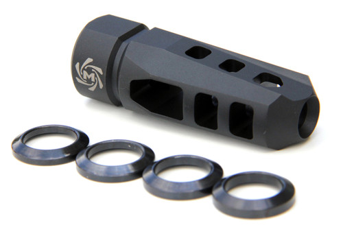 MECHFORCE ENFORCER MUZZLE BRAKE COMPENSATOR 1/2-28 TPI 5.56 / .223 W/ 4 VARIABLE TIMING CRUSH WASHERS