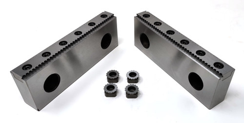 Professional CNC Milling Steel Vise Hard Jaw, 6” Wide, Serrated with 0.100” Replaceable Step