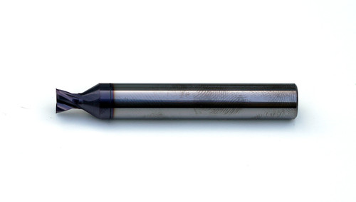 Pistol Sight Dovetail Cutter, 65 Degree, Solid Carbide 3/8" Shank, 4 Flute, AlTiN Coated