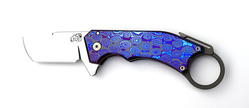 Jon Graham Collab Ringed Rhino Folding Knife, ZircuTi Frame, Mirror Polished Blade
