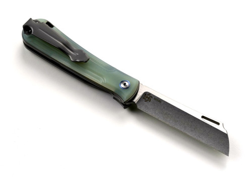 Rick Lala Collab Caipira, Front Flipper Folding Knife, Jade G10 Ti