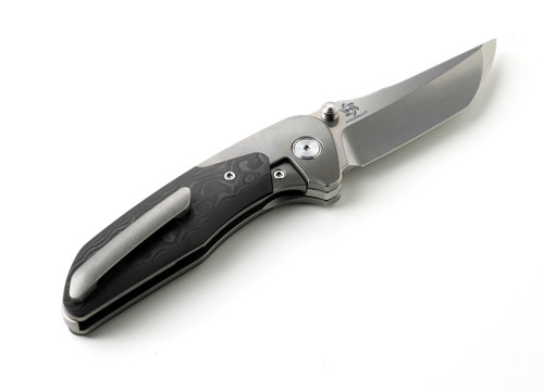Barker Collab Hokkaido Bolster Lock Folding Knife 3.5" MagnaCut, Fatcarbon Black Dune