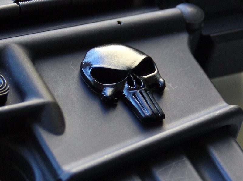 Punisher Skull Black Color Metal Emblem/Sticker