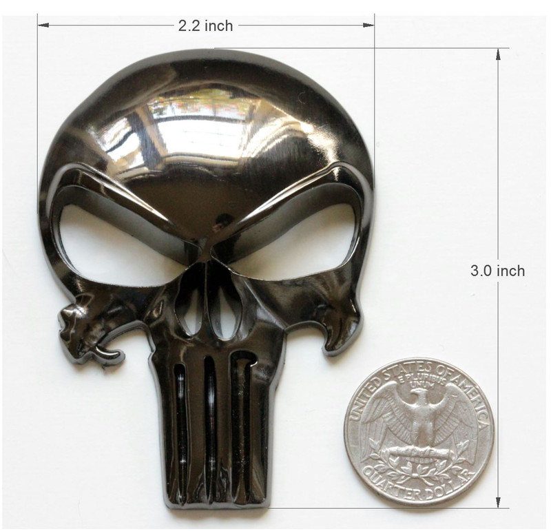 3D Metal Skull Sticker Logo Badge Emblem Stickers Fit Car Truck