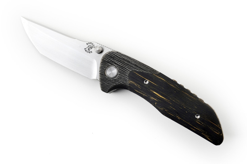 Barker Collab Hokkaido Bolster Lock Folding Knife 3.5" MagnaCut, Fatcarbon Lightning